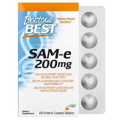 Doctor's Best SAMe, 200 mg, 60 Enteric Coated Tablets