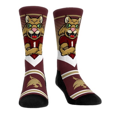 NCAA Texas State Bobcats Adult Mascot Showdown Crew Socks - L/XL