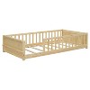 Grungis Twin Size Floor Bed with Built-in Book Storage Rack,Modern Toddler Bed with Guardrails,Montessori Bed for Bedroom - 4 of 4