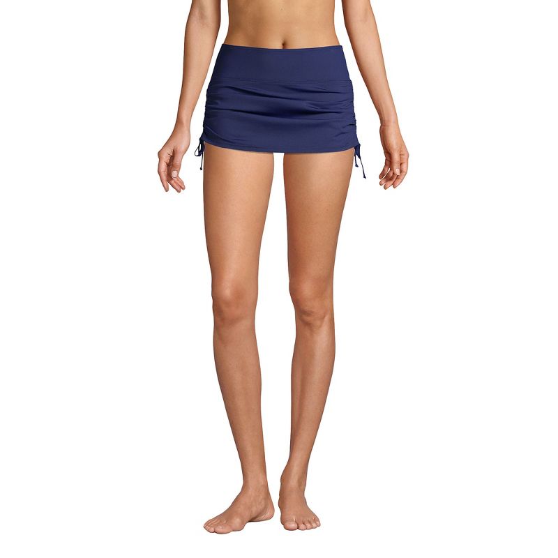 Lands' End Women's Plus Size Chlorine Resistant Tummy Control Adjustable Swim Skirt Swim Bottoms, 1 of 8