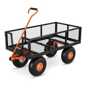 Heavy Duty Steel Garden Cart, Garden Wagon Cart On Wheels, Yard Utility Wagon Carts  w/Adjustable Handle & Removable Sides(Convert to Flatbed) - 1 of 4