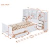 Twin Size Wood Platformbed with Vertical All-in-One Cabinet and 4 Drawers on Each Side - ModernLuxe - 3 of 4