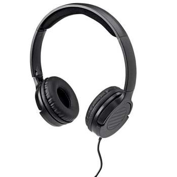 Monoprice Hi-Fi Lightweight On-Ear Headphones With In-Line Play/Pause Controls And Built-In Microphone