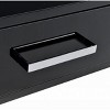 Vynxaria 2-Drawer Writing Desk in Black High Gloss Chrome Accents Contemporary Storage for Home Office - 2 of 4