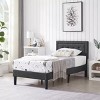 VECELO Twin/Full/Queen Size Upholstered Bed Frame Button Tufted Adjustable Headboard - 2 of 4