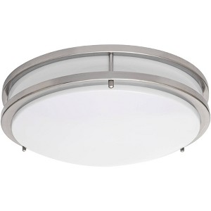 Zare Brushed Nickel 14" Wide Modern Flushmount LED Ceiling Light - 1 of 1