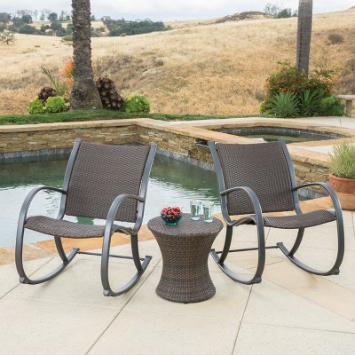 Gracie's 3pc Wicker Bistro Set - Brown - Christopher Knight Home