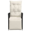 vidaXL Reclining Patio Chair with Cushions Black Poly Rattan - 4 of 4
