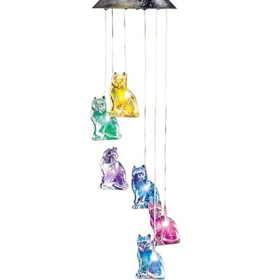 Collections Etc Solar Powered Color-Changing Cat Mobile