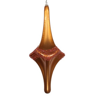  Vickerman 12" Candy Glitter Drop Ornament Copper 