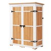 Patio 5.5ft x 4.1ft Wood Storage Shed with 4 Lockable Door, Tool Cabinet with Waterproof Asphalt Roof 4M - ModernLuxe - 4 of 4