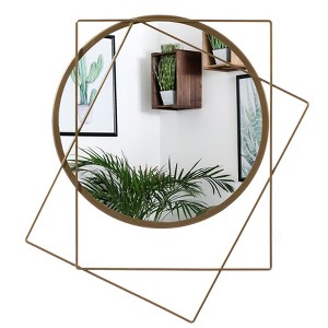 Uniquewise Decorative Shaped Metal Frame Wall Mounted Modern Mirrors For Home Office And For Any Wall for Your Living Room, Bedroom, Vanity, Entryway - 1 of 4