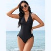 Women's Summer Sexy Tummy Control Swimsuit with Halter Neck and Push-Up Design - 4 of 4