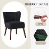 Velvet Accent Chair Set of 2 with Wing Backrest, Mid Century Modern Living Room Chairs with Wooden Legs, Comfy Single Sofa Side Chair - 4 of 4