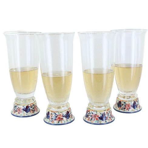 Blue Rose Polish Pottery P002 Set of 4 Maf Beer Glasses - image 1 of 2