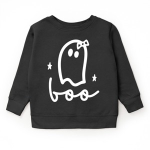 Boo Ghost Bow - Toddler Graphic Sweatshirt and Youth Graphic Sweatshirt - 1 of 2