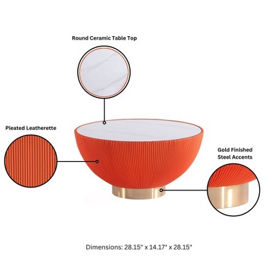 Modern Orange Steel Coffee and End Table Set