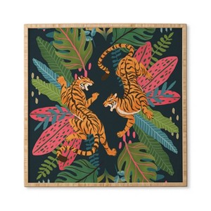 Avenie Jungle Cats Framed Wall Art Natural Wood - Deny Designs - 1 of 2