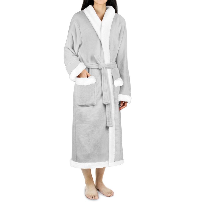 PAVILIA Soft Plush Women Fleece Robe, Cozy Warm Housecoat Bathrobe, Fuzzy Female Long Spa Robes, 1 of 8