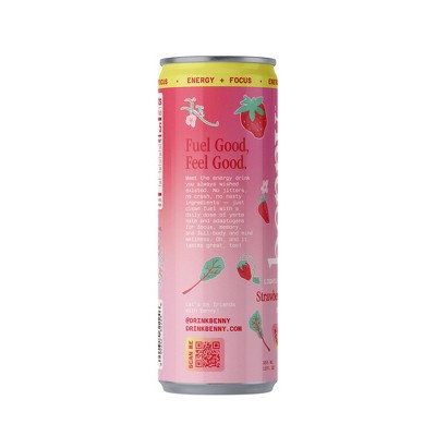 Benny Strawberry Rhubarb Lightly Sparkling Energy Drink - 12 fl oz Can