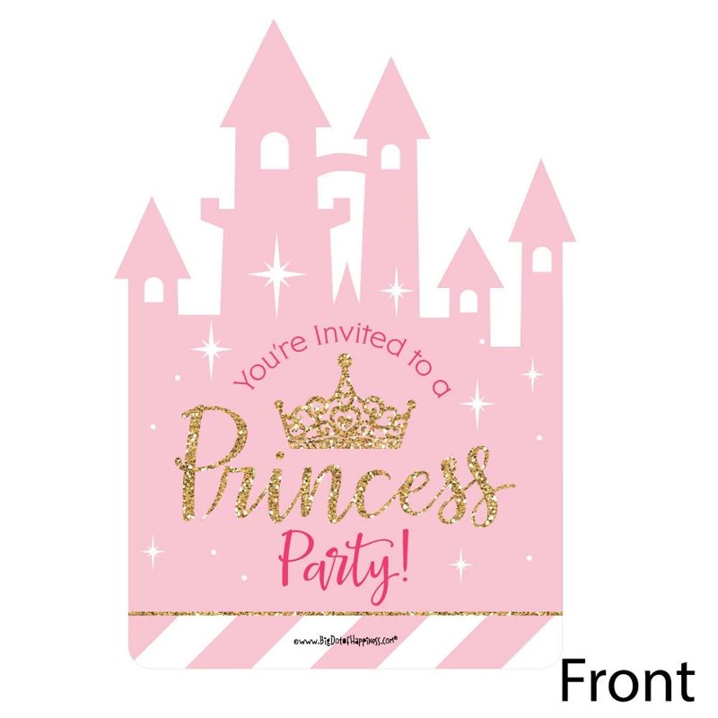 Big Dot of Happiness Little Princess Crown - Shaped Fill-in Invitations - Baby Shower or Birthday Party Invitation Cards with Envelopes - Set of 12, 2 of 7