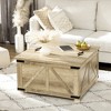 Farmhouse Square Coffee Table with Hinged Lift Top and Hidden Storage for Living Room - 2 of 4