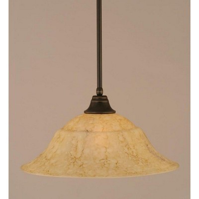 Toltec Lighting Any 1 - Light Pendant in  Dark Granite with 20" Italian Marble  Shade