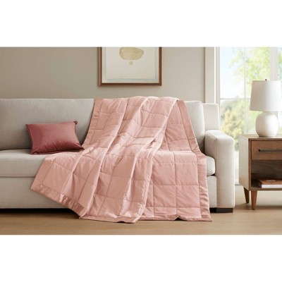 Twin Pink Down Alternative Blanket with Satin Trim