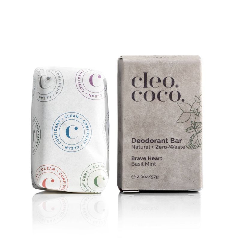 cleo+coco. Plastic Free Natural Deodorant Bar For Men and Women &#8211; Aluminum Free - Basil Mint - 2oz, 4 of 11