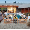 Costway 3pcs Patio Acacia Wood Bistro Table Rocking Chair Set All-Weather Rope Outdoor - 2 of 4