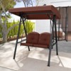 Costway 2-Person Outdoor Porch Swing Swing Loveseat with A-Shaped Metal Stand Beige/Wine/Navy/Gray/Brown - 4 of 4