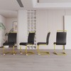 4-Pack of Modern Dining Chairs, High-Back, Faux Leather Seats, Metal Legs - 3 of 4