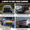 Mockins 48"x20"x6" Raised Hitch Cargo Rack with 6" Shank, 15 Cu. Ft. Waterproof Cargo Bag, Hitch Adapter and Accessories - 3 of 4