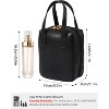 Paaaawaters Travel Makeup Bag Organizer Vegan Leather Cosmetic Case for Women, Waterproof Compact Design with Zipper Pockets (Black) - 2 of 3