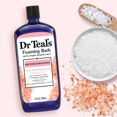 Dr Teal&#39;s Restore &#38; Replenish Pink Himalayan Orange Foaming Bubble Bath - 34 fl oz