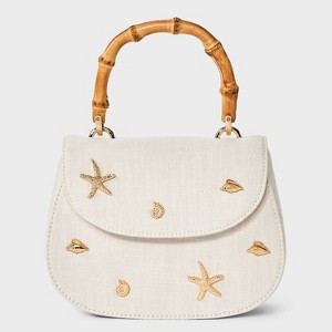 Bamboo Top Handle Handbag - A New Day™ - 1 of 4