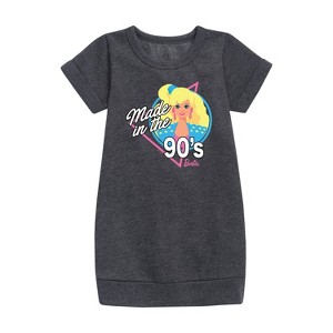 Girls' - Barbie - Made in the 90's Graphic Short Sleeve Fleece Dress - 1 of 2