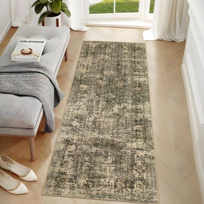 Area Rugs for Living Room Soft Vintage Distressed Rug Non Slip Low Pile Accent Rug