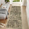 Vintage Distressed Floral Print Area Rugs for Living Room Bedroom, Washable Soft Retro Accent Floor Carpet, Non Slip Throw Mat - 3 of 4