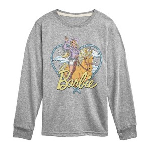 Boys' - Barbie - Western Barbie Heart Long Sleeve Graphic T-Shirt - 1 of 3