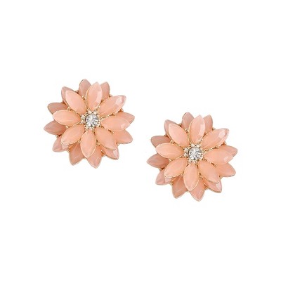 SOHI Women's Green Flower Stud Earrings