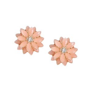 SOHI Women's Green Flower Stud Earrings - 1 of 3