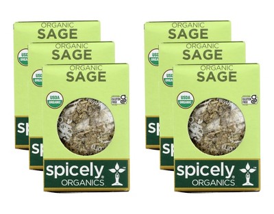 Spicely Organics - Organic Sage - Rubbed - Case of 6/.1 oz
