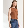 INSPIRE CHIC Women's Ruffled Curved Hem Business Office Vintage Sleeveless Blouse - 2 of 4