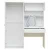 2-Door Wooden Storage Vanity Wardrobe for Bedroom with Makeup Mirror and Drawers, White - 3 of 4