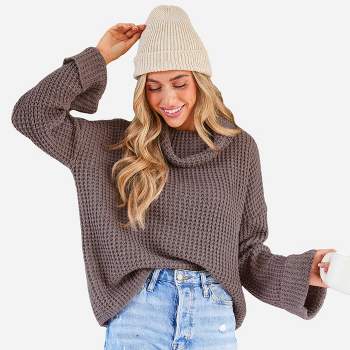 Women's Chunky Knit Turtleneck Sweater - Cupshe