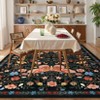 Washable Farmhouse Floral Print Living Room Rugs, Soft Butterfly Print Ultra Thin Bedroom Carpet, Non Slip Textured Dining Room Rugs - 4 of 4