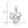Black Bow Jewelry 14k White Gold Three Hearts in a Circle Pendant, 13mm - 4 of 4