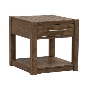 Liberty Furniture,Broadmore Living Room Drawer End Table - Cobblestone Brown - 1 of 4