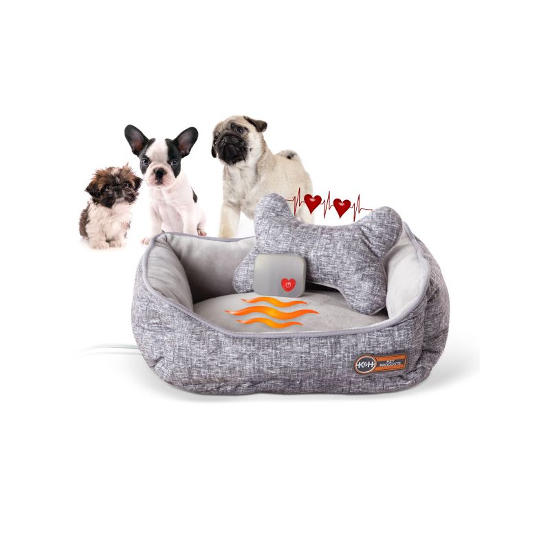 K&H Pet Products  Mother's Heartbeat Heated Puppy Pet Bed, 1 of 5